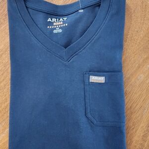 Ariat NAVY Blue V-Neck Tee with Pocket S/P Women's